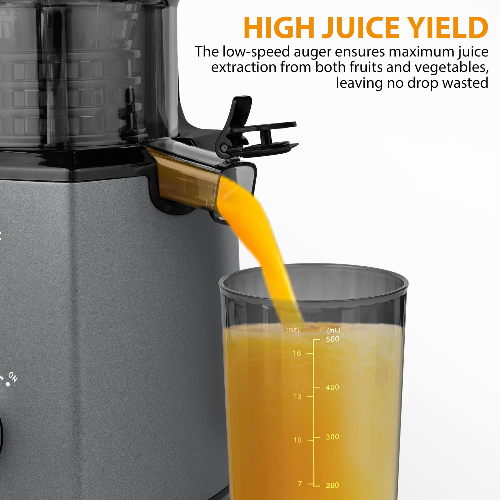 SUSTEAS Cold Press Juicer,Grey