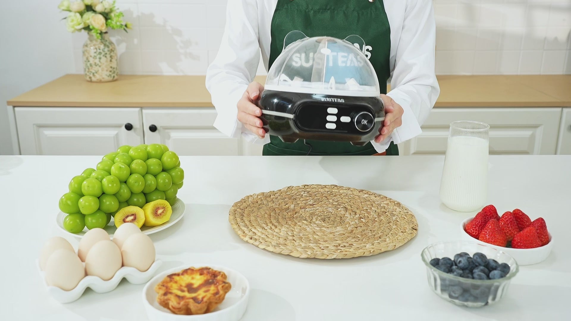 Load video: Rapid Egg Cooker 9 Eggs Capacity, Soft, Medium, Hard Boiled Egg Cooker