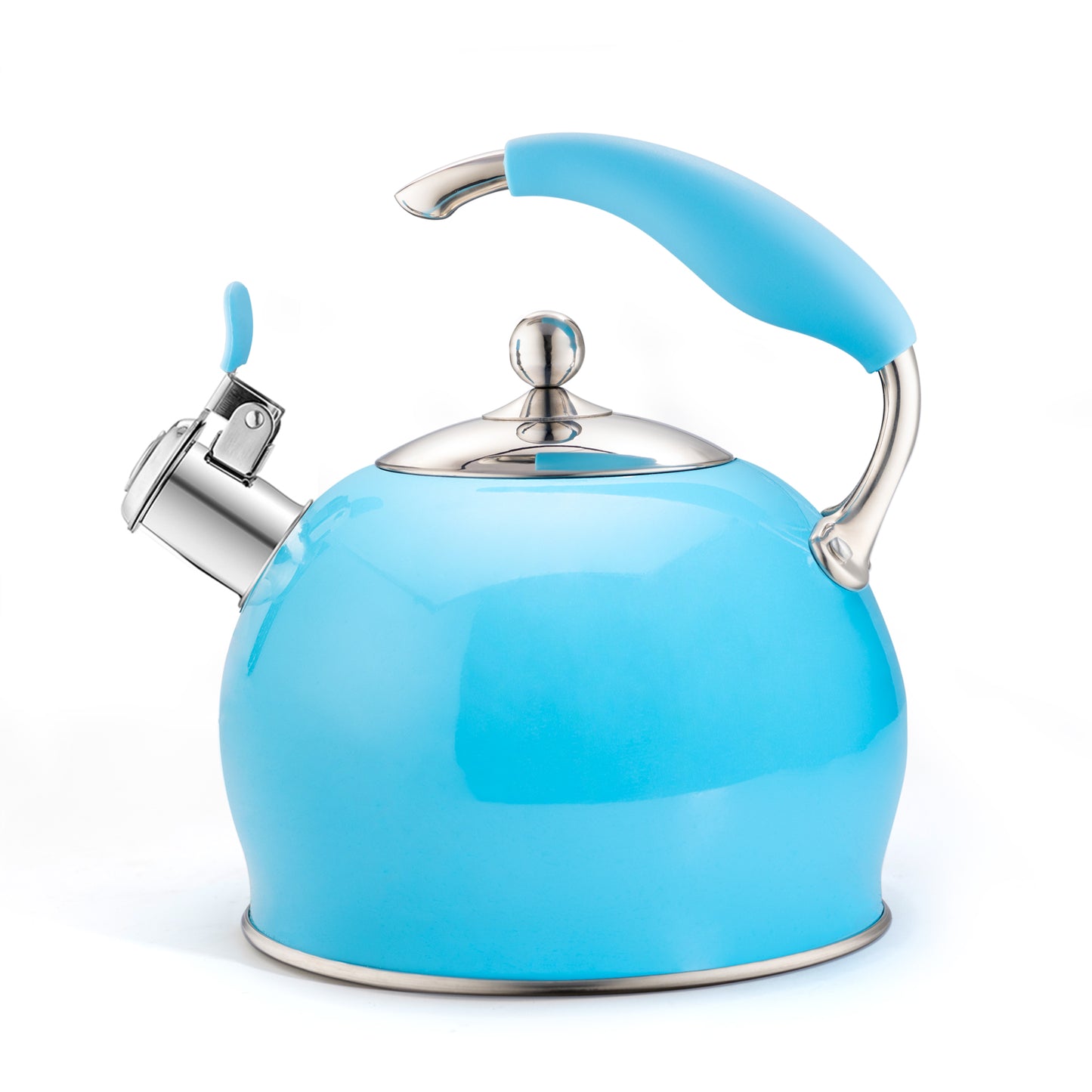 Modern Stainless Steel Whistling Teapot-Stove Top Teapot（Blue）