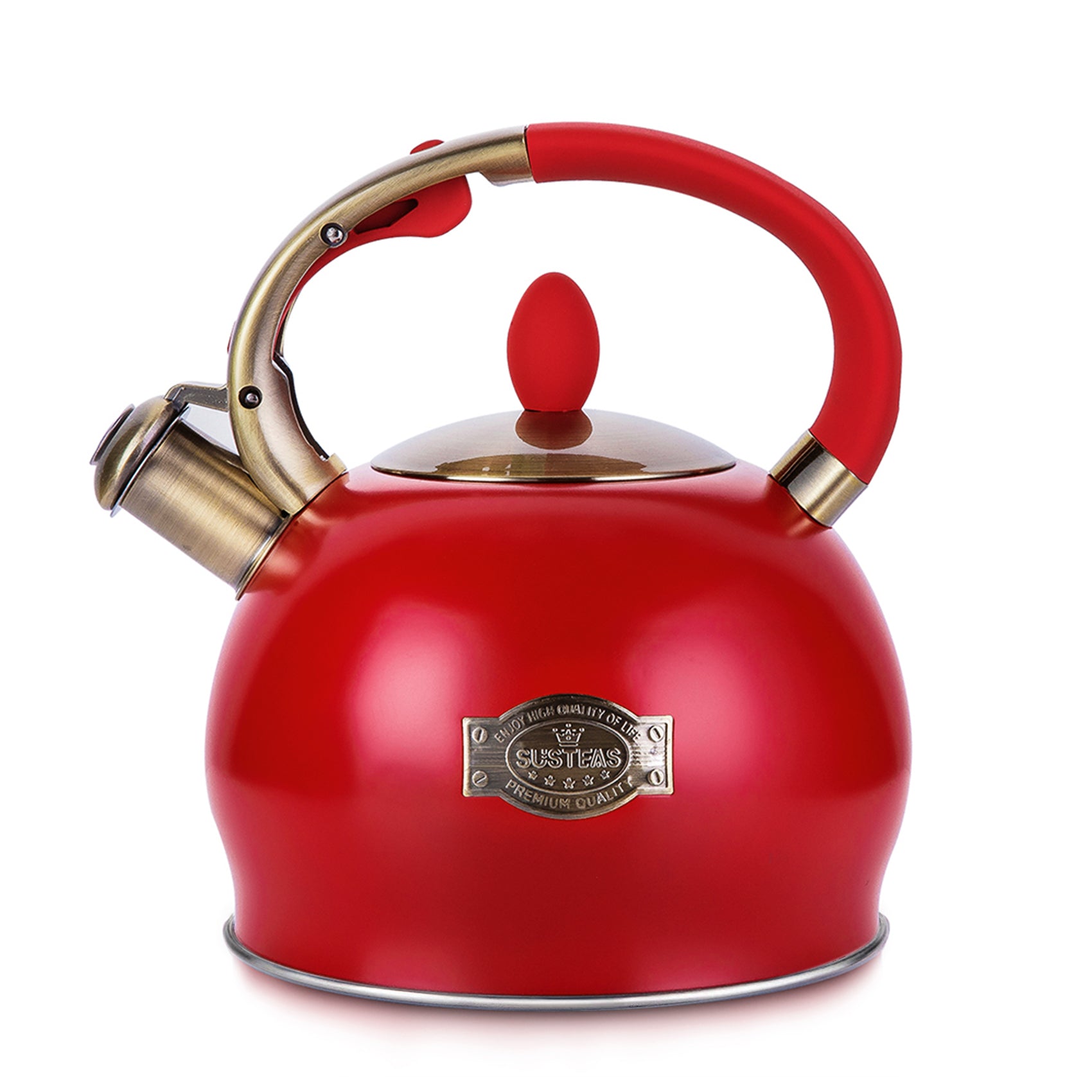 2.64 Quart Surgical Stainless Steel Stove Top Whistle Tea Kettle (Gree –  SUSTEAS