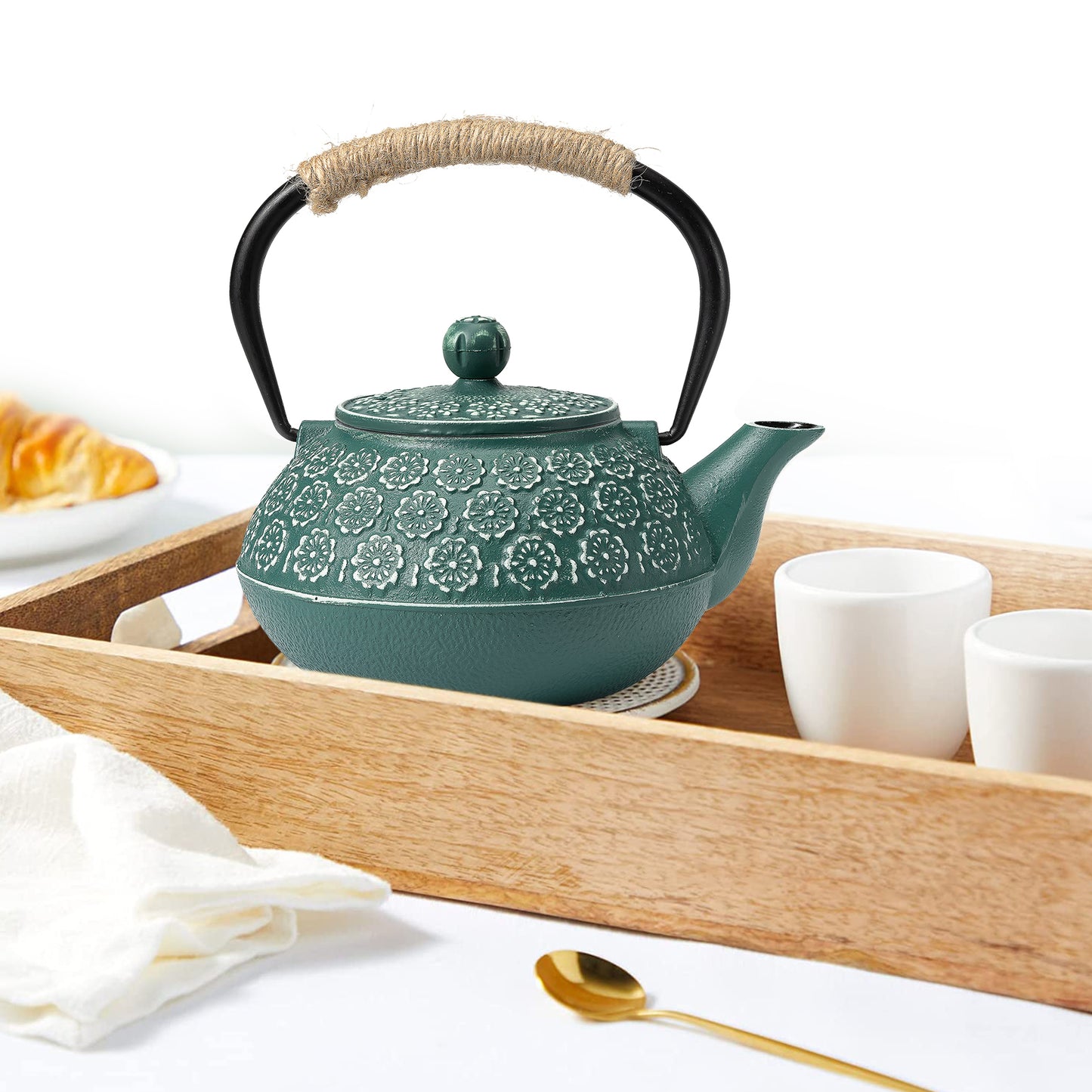 Green Cast Iron Japanese Teapot（900ml）