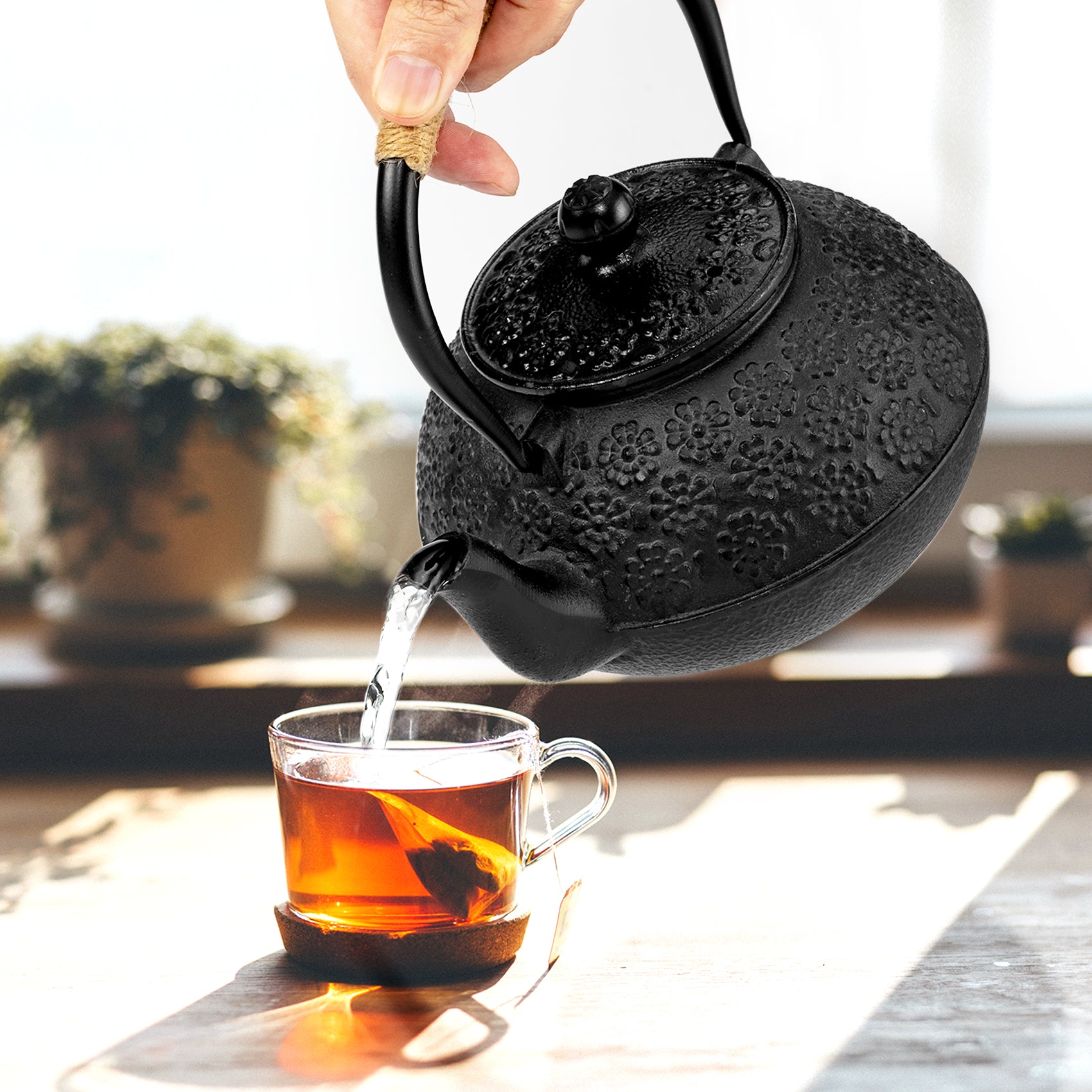 800ml Japanese Style Cast Iron Kettle Teapot with Removable